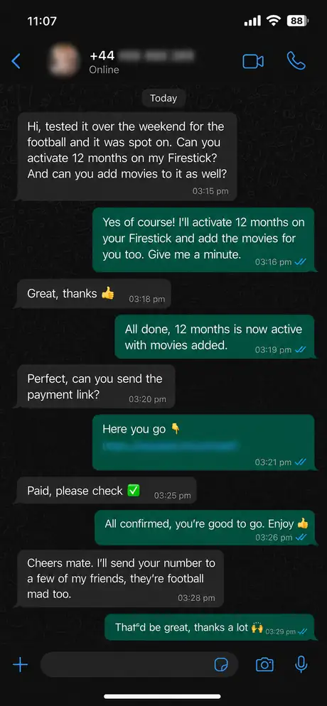 IPTV UK customer getting help with installation